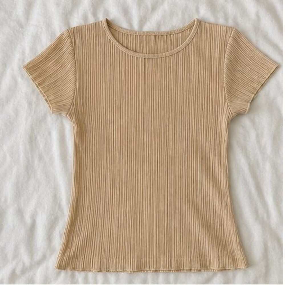Sand Pleated Blouse